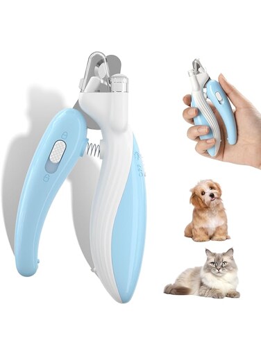 Oasisgalore Pet Dog Cat Nail Clipper Grinder Safe with LED Light,Dog Cat Pet Grooming Supplies