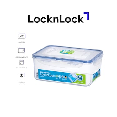 LocknLock 2.3L Rectangular  Airtight Food Storage  - BPA-Free, Microwave, Freezer, and Dishwasher Safe