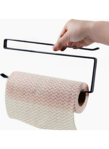 3-Piece Cabinet Hanging Paper Towel Rack Black 27x10cm