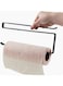 3-Piece Cabinet Hanging Paper Towel Rack Black 27x10cm