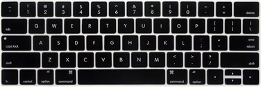 US Layout English Silicone Keyboard Cover Compatible with MacBook Pro 13/15 Inch with Touch Bar - Models:-A1706/A1707/A1989/A1990/A2159   Release 2016-2019" Black