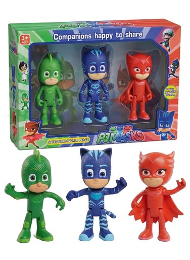 PJ Masks 3-Pack Action Figures - Catboy, Owlette &amp; Gekko Toy Set, Poseable Superhero Characters For Kids &amp; Toddlers, Durable Cake Toppers &amp; Party Decoration, Collectible Role Play Gift For Boys