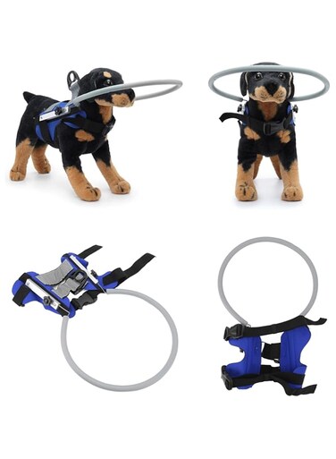 Dpofirs Dog Halo for Blind Dogs, Halo Dog Collar, Pet Blind Halo Practical Collision Avoidance Lightweight Blind Halo Harness with Reflective Effect for (S Diameter 22cm/8.7in (for