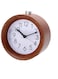 Lancoon Round Wooden Alarm Clock, Analog Non Ticking Silent with Arabic Numerals Night Light Snooze Function Battery Operated Easy To Set for Desktop Bedroom Bedside (Brown)