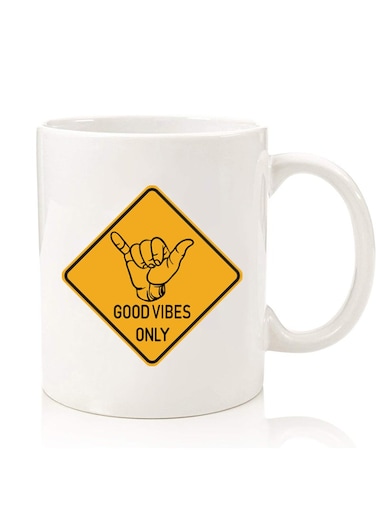 Premium Quality Two Sided Printed Coffee Mug Tea Cup For Home Office, Kids Men Women Good Vibes