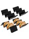 Acrylic Taco Holder Set of 4, Black Taco Stand Tray, Modern Lucite Taco Plates for Home, Restaurant Dining, Kitchen Table, Desktop, Each Tortilla Rack Can Hold 2 or 3 Tacos or Snacks