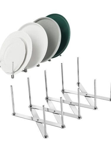 Bowl and Dish Drying Rack, Expandable, Foldable, Space Saving, Kit Board Holder for Storage, Stainless Steel, Adjustable for Small and Large Dishes, Bowls and Bottles, for Cabinet, Counter, Rv, Sink