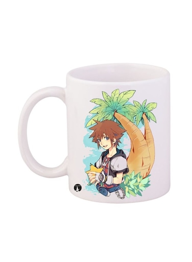 Kingdom Hearts Printed Mug White/Green/Yellow