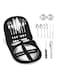 Camping Utensil Set Portable Travel Silverware Flatware with Organizer Case Reusable Stainless Steel Cutlery Kit for Picnic BBQ Outdoor Cooking Dining Tableware Spoon Fork Knife Plates sliver