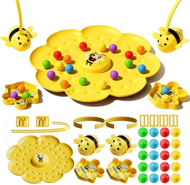 Magnetic Bee Bean Picking Tabletop Game for Kids &ndash; Educational Focus Toy, Indoor &amp; Outdoor Family Fun