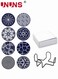 8PCS Coffee Coasters Set for Drinks, 9.8CM Soft Cup Mat with Metal Holder and 8 Classical Geometry Patterns, Drink Coasters Set for Tabletop Protection Home Decor