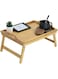 KKTONER Bamboo Bed Tray Table with Folding Legs Foldable Serving Portable Laptop Tray Snack Tray Breakfast Tray Bed Table Drawing Table