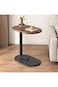 C-Shaped Side Table &ndash; Small Sofa End Table, Metal &amp; Wood Design for Living Room, Bed, Office