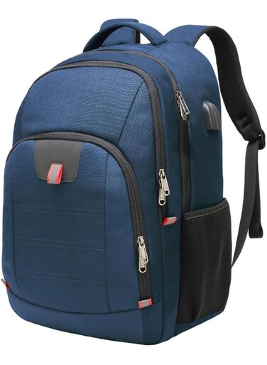 Della Gao Laptop Backpack, Extra Large Anti-Theft Business Travel Laptop Backpack Bag with USB Charging Port, Water Resistant College School Computer Rucksack Bag for Men/Women for 17 Inch Laptop and Notebook Blue