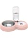 HALAMODO Non-Slip Double Dog Cat Bowls, Water and Food Bowl Set with Detachable Stainless Steel Bowl, Automatic Water Dispenser Bottle, Pet Feeder for Small Medium Size Dog Cat