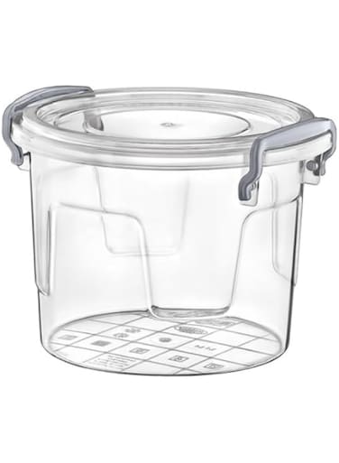 Cleany Genie Hobby Life Clear Plastic Food Storage Container with Airtight Lid, Round, 1.1 Litre
