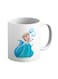 Frozen Elsa Kid Character Printed Ceramic Coffee Mug Blue/White