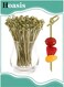 100 Pcs Bamboo Fruit Sticks, Wooden Toothpicks for Appetizers, Natural Bamboo Knot Skewers, Mini Food Sticks, Fancy Tooth Picks for Drinks, Fruit, Charcuterie