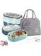 AUTOYSUR Lunch Box 304 Stainless Steel Lunch Box with Spoon Thermal Insulation Bento Box 3 Compartments Lunch Box for Adults, Lunch Box with Bag for Office &amp; School BPA Free Bento Box (1400ml-Blue)