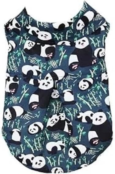 TERRIFI Cute Panda Dog Tee Shirts, Soft Cotton, Sleeveless, Casual Lightweight Dog Clothes, Perfect for Small Dogs, Boy or Girl, Pet T Shirt, Puppy Sweatshirt Apparel, L Size