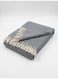 130 x 160 cm 100% Cotton Navy Blue Herringbone Horizontal Throw Blanket For Sofa Couch Bed Cozy Boho Decorative Fringed Bedding