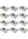 LJY 12 Pack Empty Rectangular Metal Storage Organizer Tins with Clear Window Hinged Lids for Candies, Gifts &amp; Treasures (Silver)