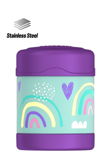 Funtainer Stainless Steel Kids Rainbows Food Jar 290ml ,Insulated Food Jar, Lunch Box , Storage Container, Thermal Flask For Travel
