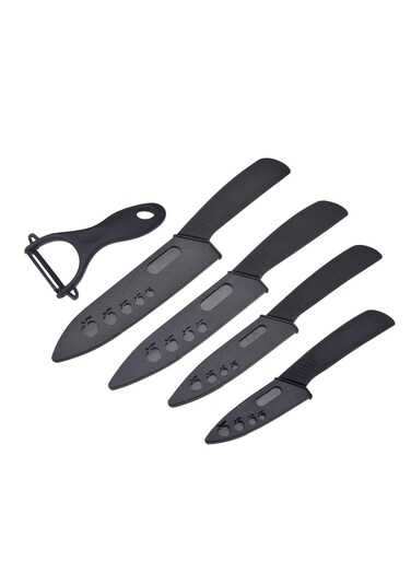 Kitchen Ceramic Knife Set Professional Knife With Sheaths Super Sharp Rust Proof Stain Resistant include15cm Chef Knife 12.7cm Utility Knife 10cm Fruit Knife 7.7cm Paring Knife One Peeler