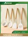 4 Pcs Set of Silicone Cookware, Heat-resistant Silicone Kitchen Utensils, Soup, Spoon, Spatula, Kitchenware Set, Non-Stick,Frying, Kitchen Utensils,White