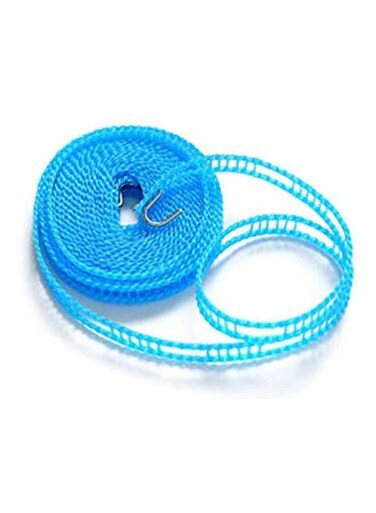 5M Length Clothes Drying Hangers Outdoor Anti Slip Slide Rope Clothesline Washing Line With Metal Hook Laundry Storage Racks Blue 5*1.5mm