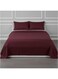 King Bed Sheet Set with 2 Pillowcases 50&Atilde;&mdash;75cm 100% Microfiber 240&Atilde;&mdash;260cm Flat Sheet for King/Double Beds 1cm Stripe Soft Bed Sheet Set for Hotels and Home Burgundy