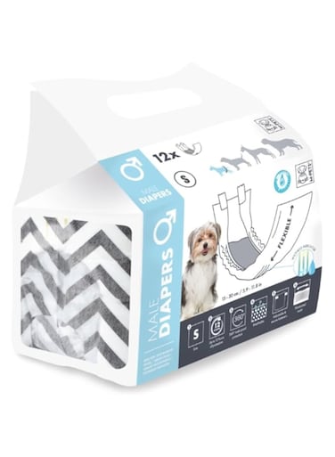 M-PETS Male Dog Diapers S 12 Pack