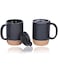 AceElite Coffee Mug Set of 2, 15 OZ Large Coffee Mugs with Handle for Tea, Ceramic Mug with Cork Bottom Splash Proof Lid, Coffee Cups for Women and Men (Black)
