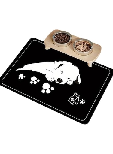 Waterproof Non-Slip Diatomaceous Earth Pet Feeding Mat for Dogs - Leak-Proof Food &amp; Water Bowl Placemat