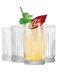 Highball Glasses 14 fl.oz,Set of 4, Lead-free Drinking Glasses with Heavy Base,Premium Collins Tumblers for Water/Juice/ Cocktails/Beverages,Beautiful Striped Look Glassware,Dishwasher Safe