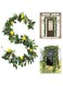 SYOSI 6 Ft Artificial Lemon Garland, Spring Greenery Garland with Lemons and Flowers, Summer Fruit Garland Wreath for Front Door Wall Table Wedding Decor