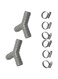Washing Machine Dishwasher Drain Hose Y Connector Splitter Kit, 17mm, 2pcs