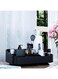 VAODO Silicon Cosmetic Storage Box, with Suction Cup Bottom, Desk Stationery Storage Box with 9 Compartments, Dresser Makeup Organizer, for Bathroom, Bedroom, Office, Living Room, Black