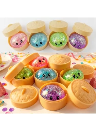 1 PCS Mystery Squishy Dumpling Box, Dumpling Squishies Handmade Pressure Relief Balls, Easter Basket Stuffers, Dumplings Squishy for Stress Relief