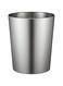 iDesignround Metal Waste Basket, The Patton Collection - 8" X 8" X 9.7", Brushed Stainless Steel