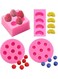 4-Piece Strawberry Tangerine Segment Raspberry and Blueberry Fondant Molds Pink 7.5cm
