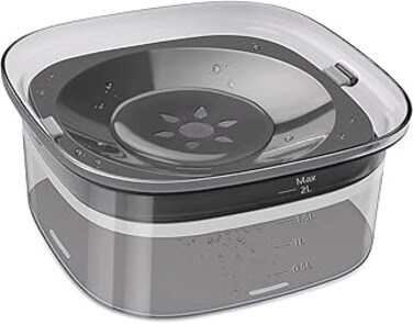 Exrp Dog Water Bowl Slow Water Feeder 70oz No Spill Dog Bowl Transparent Pet Water Dispenser 2L Visible Water Level Slow Drinking Bowl for Small Medium Large Dogs and Cats