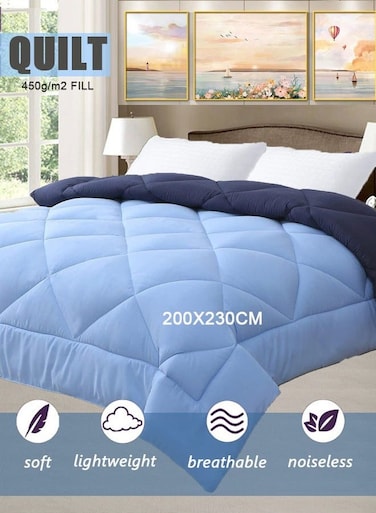 Duvet,Luxury Soft Quilt Comforter 200x230cm - All-Season Reversible Design, 450g/m&Acirc;&sup2; High Fill, Ultra Comfort for Home Bedding