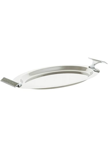 Regent H2509655 Stainless Steel Glitter Tray Oval 56 - Silver