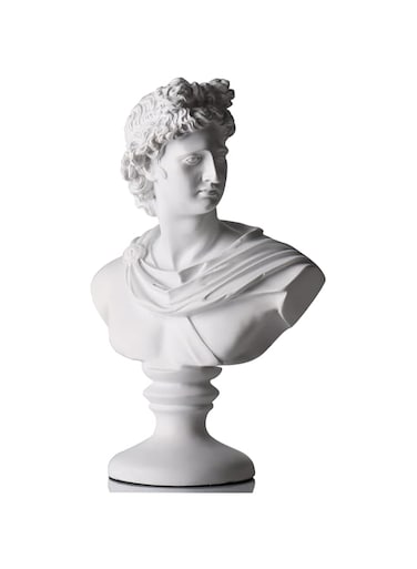 11.8 Inch Greek Statue of David, Classic Roman Bust Greek Mythology Sculpture for Home Decor,Large Resin Roman Goddess Apollo Sculpture for Home D&eacute;cor Resin Crafts for Sketch Practice Artist (White)