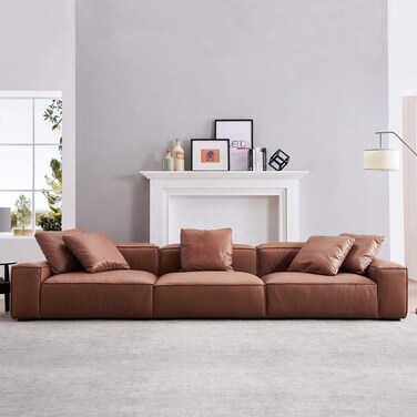 Karnak Baldwin 3 Seater Leather Sofa - Brown