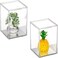 OGANAZI 2 Pack Clear Acrylic Stackable Display Boxes with Sliding Lid and Mirror Bottom
