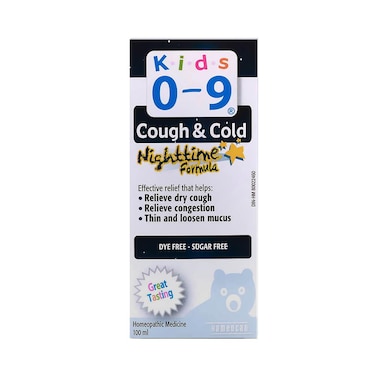 Homeocan Canada Kids 0-9 Cough &amp; Cold Nighttime Formula Syrup, 100ml