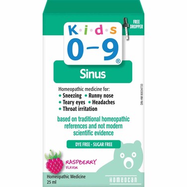 Homeocan Inc Kids 0-9 Sinus Oral Liquid, Homeopathic Medicine For Child's Sinuses, 25ml