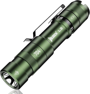 WUBEN L3 Flashlights High Lumens, 3000 Lumen Bright Flashlight Rechargeable, Dual-way USB C Charging 7 Light Mode, IP68 Handheld Flashlight for Tactical/Outdoor/Dog Walking, Tool Gifts for Men Green
